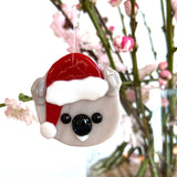 Christmas Ornament | Koala with Santa Hat