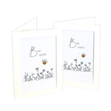 Glass Pebble Card | Bee happy
