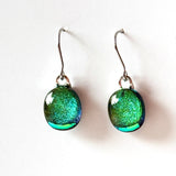 Dichro | Green drop earrings