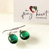 Dichro | Green drop earrings