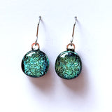 Dichro | Light Green drop earrings