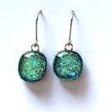 Dichro | Light Green drop earrings