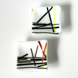 Trinket dish | Stripes on white - Set of 2
