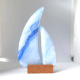 Harbour cruising | Lightblue White Sailboat - Small