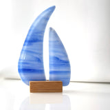 Harbour cruising | White Blue Sailboat - Small