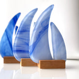 Harbour cruising | White Blue Sailboat - Small