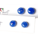 Skyblue dichroic stud earings