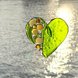 Golden Wattle Love Heart Suncatcher