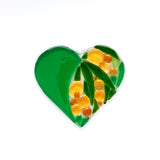 Golden Wattle Love Heart Suncatcher