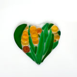 Golden Wattle Love Heart Suncatcher