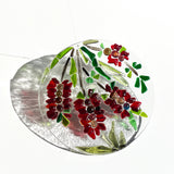 Vibrant red Bottle Brush flowers, handmade suncatcher