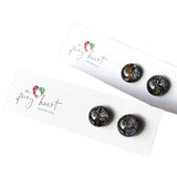 Dichro | Black Sparkly stud earrings