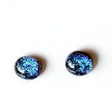 Dichro | Dark blue stud earrings