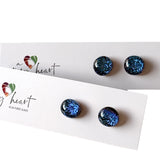 Dichro | Dark blue stud earrings