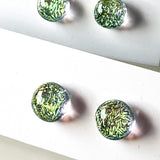 Dichro | Sparkly Silver and Golden stud earrings
