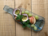 Wine bottle platter | Multifunctional dish (Clear/blue tint)