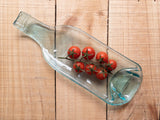 Wine bottle platter | Multifunctional dish (Clear/blue tint)
