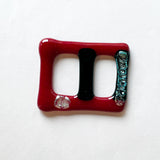 Scarf holder + Shirt Buckle | Abstract black dichro