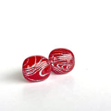 Dichro | Red + Silver stud earrings