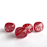 Dichro | Red + Silver stud earrings