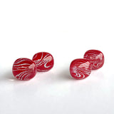 Dichro | Red + Silver stud earrings