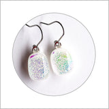 Dichro | White + Silver - Drop earrings