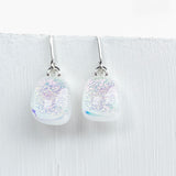 Dichro | White + Silver - Drop earrings
