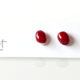 Unicolour | Red on white - Stud earrings