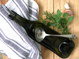 Wine bottle platter | Deep dish (brown/green)