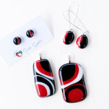 Black Red White | Pendant - Rounded rectangle