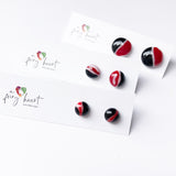 Black Red White | Stud earrings