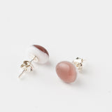 Round purple glass studs