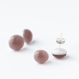 Round purple glass studs