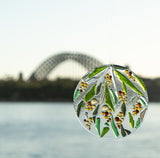 Australian flora depicted in fused glass, large round suncatcher
