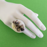 Spring coloured large round fused glass rind, handmade in Australia