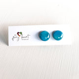 Unicolour | Aquamarine - Stud earrings