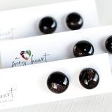 Elegant | Black + Gold - Stud earrings