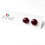 Unicolour | Cherry red - Stud earrings