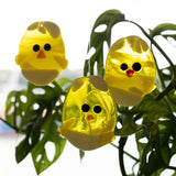 Fused glass Easter ornament, egg-shaped hatching chick