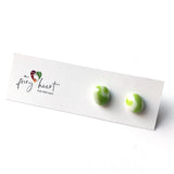 Fun | Lime + White - Stud earrings