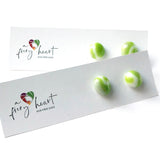 Fun | Lime + White - Stud earrings