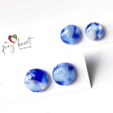 Fun | Mixed blue - Stud earrings