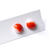 Fun | Orange + White - Stud earrings