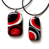 Black Red White | Pendant - Rounded rectangle