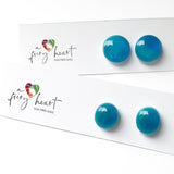 Unicolour | Aquamarine - Stud earrings