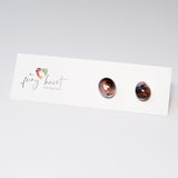 Pink-purple stud earrings