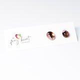 Pink-purple stud earrings