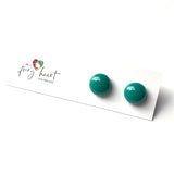 Unicolour | Teal - Stud earrings