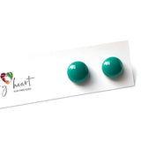Unicolour | Teal - Stud earrings