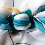 Shirt buckle + Scarf holder | Teal transparent